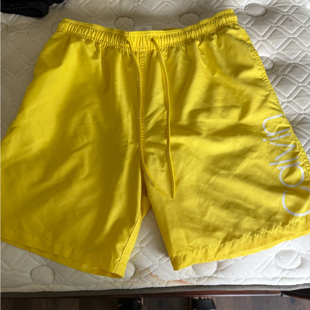Calvin Klein Vibrant Yellow Swim Trunks